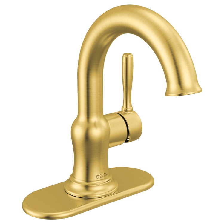 Lavatory Faucet Roe 1 Lever ADA WaterSense Brushed Gold 1.2 Gallons per Minute Push Pop-Up 1/3 Hole - Image 2