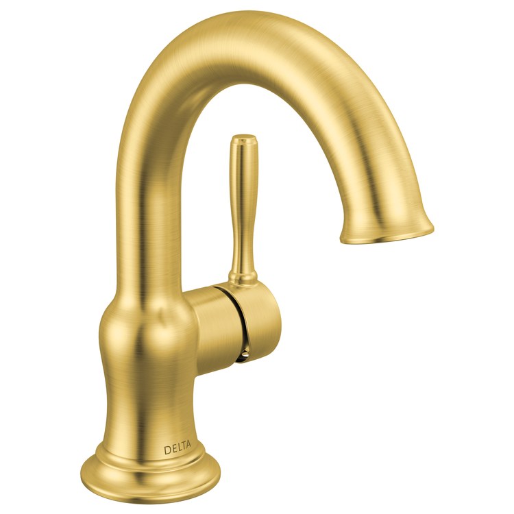 Lavatory Faucet Roe 1 Lever ADA WaterSense Brushed Gold 1.2 Gallons per Minute Push Pop-Up 1/3 Hole - Image 1