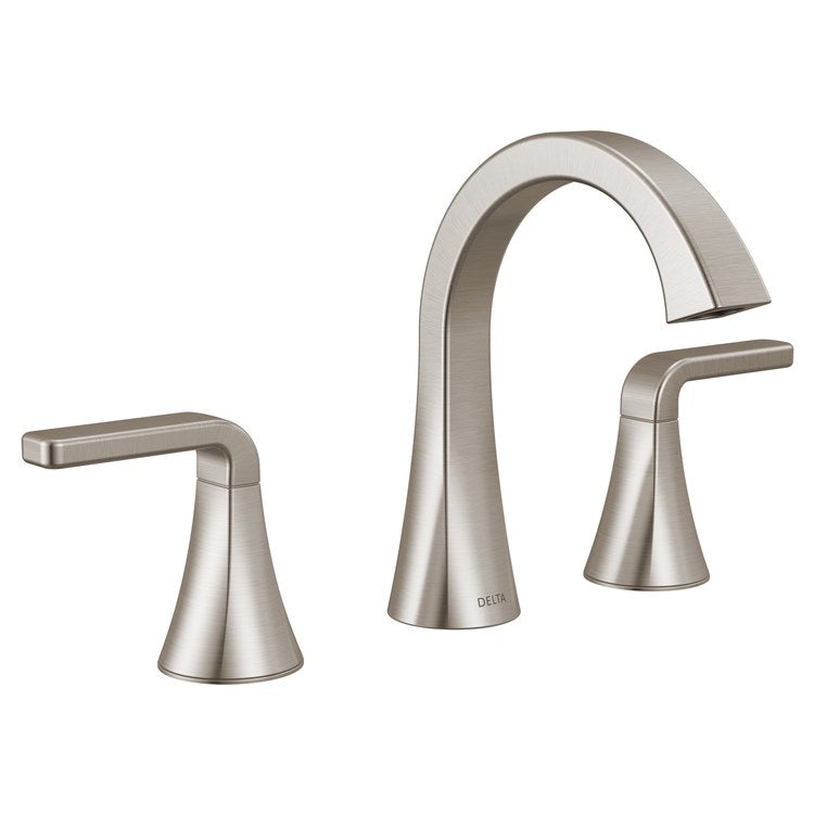 Lavatory Faucet Lineax 4-16 Inch Spread 2 Lever ADA WaterSense Brilliance Stainless 1.2 Gallons per Minute Deck Metal Push Pop-Up with Flange and Stopper 3 Hole - Image 1