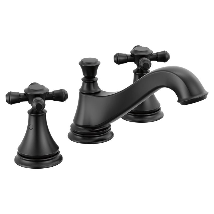 Lavatory Faucet Cassidy Widespread 6 to 16 Inch Spread Less Handle WaterSense Matte Black 1.2 Gallons per Minute Deck Low Arc Metal Pop Up 3 Hole - Image 1