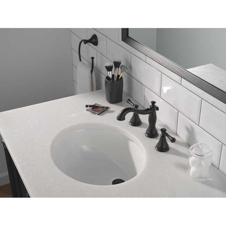 Lavatory Faucet Cassidy Widespread 6 to 16 Inch Spread 2 Lever ADA WaterSense Matte Black 1.2 Gallons per Minute Deck Metal Pop-Up with Flange and Stopper 3 Hole - Image 2
