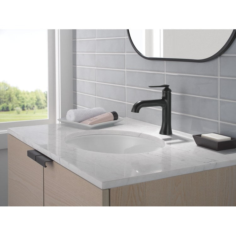 Lavatory Faucet Bonacci 1 Lever ADA WaterSense Matte Black 1.2 Gallons per Minute Deck Push Pop-Up with Flange and Stopper 1/3 Hole - Image 3