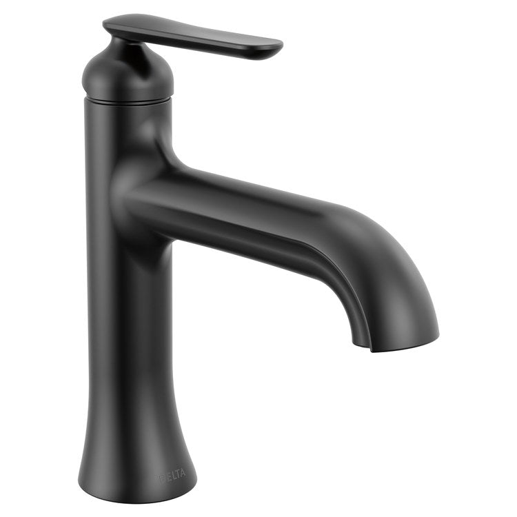 Lavatory Faucet Bonacci 1 Lever ADA WaterSense Matte Black 1.2 Gallons per Minute Deck Push Pop-Up with Flange and Stopper 1/3 Hole