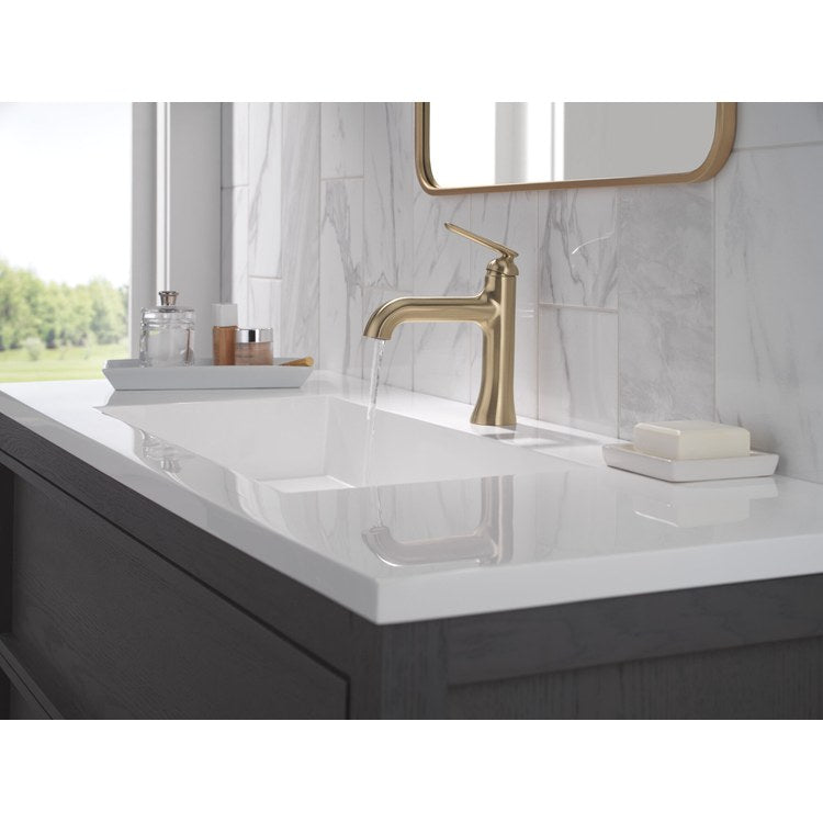 Lavatory Faucet Bonacci 1 Lever ADA WaterSense Lumicoat Champagne Bronze 1.2 Gallons per Minute Deck Push Pop-Up with Flange and Stopper 1/3 Hole - Image 3