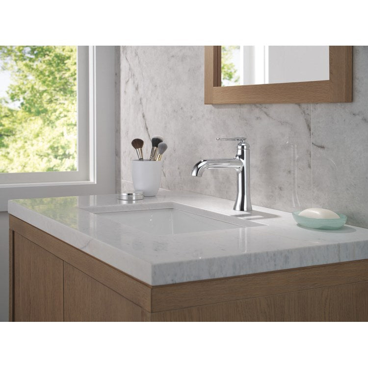 Lavatory Faucet Bonacci 1 Lever ADA WaterSense Lumicoat Chrome 1.2 Gallons per Minute Deck Push Pop-Up with Flange and Stopper 1/3 Hole - Image 3
