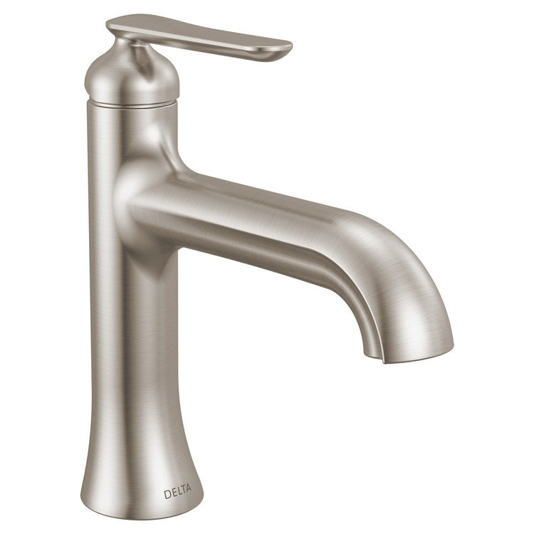 Lavatory Faucet Bonacci 1 Lever ADA WaterSense Lumicoat Stainless 1.2 Gallons per Minute Deck Push Pop-Up with Flange and Stopper 1/3 Hole - Image 1