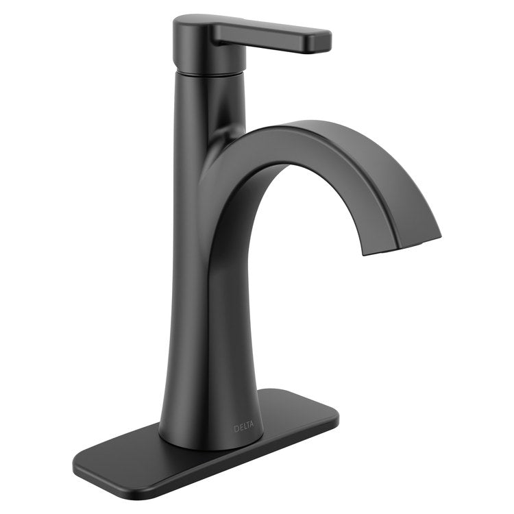 Lavatory Faucet Lineax 1 Lever ADA WaterSense Matte Black 1.2 Gallons per Minute Deck Metal Push Pop Up with Flange and Stopper 1/3 Hole - Image 3