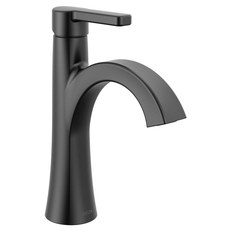 Lavatory Faucet Lineax 1 Lever ADA WaterSense Matte Black 1.2 Gallons per Minute Deck Metal Push Pop Up with Flange and Stopper 1/3 Hole