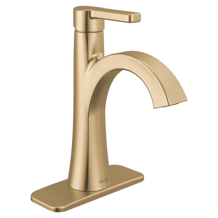 Lavatory Faucet Lineax 1 Lever ADA WaterSense Brilliance Champagne Bronze 1.2 Gallons per Minute Deck Metal Push Pop Up with Flange and Stopper 1/3 Hole - Image 3