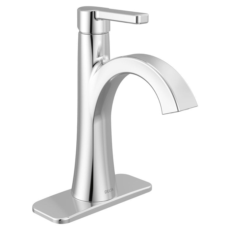 Lavatory Faucet Lineax 1 Lever ADA WaterSense Chrome 1.2 Gallons per Minute Deck Metal Push Pop Up with Flange and Stopper 1/3 Hole - Image 3