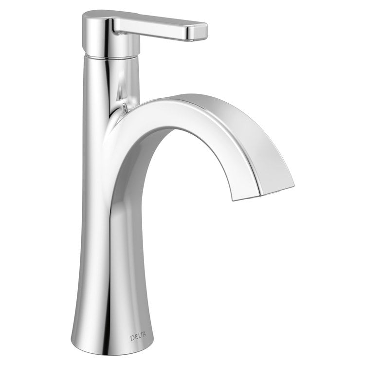 Lavatory Faucet Lineax 1 Lever ADA WaterSense Chrome 1.2 Gallons per Minute Deck Metal Push Pop Up with Flange and Stopper 1/3 Hole
