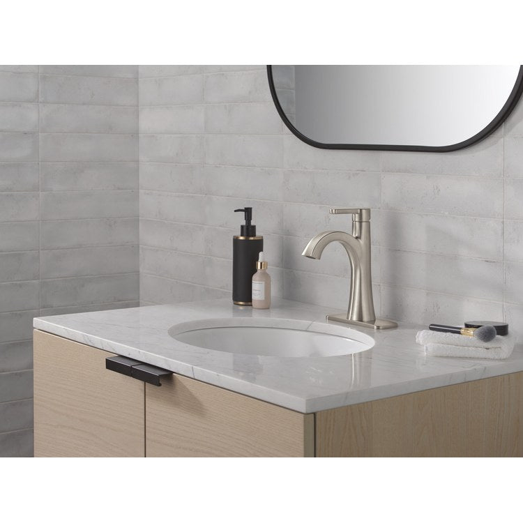 Lavatory Faucet Lineax 1 Lever ADA WaterSense Brilliance Stainless 1.2 Gallons per Minute Deck Metal Push Pop Up with Flange and Stopper 1/3 Hole - Image 3