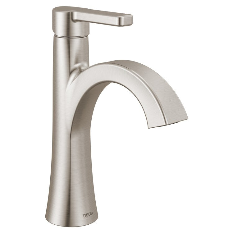 Lavatory Faucet Lineax 1 Lever ADA WaterSense Brilliance Stainless 1.2 Gallons per Minute Deck Metal Push Pop Up with Flange and Stopper 1/3 Hole