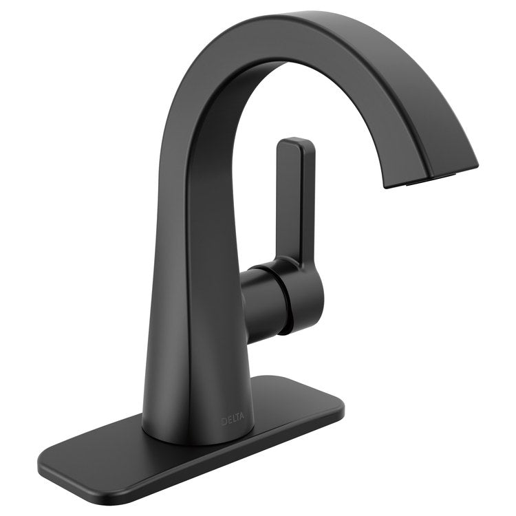 Lavatory Faucet Lineax 1 Lever ADA WaterSense Matte Black 1.2 Gallons per Minute Deck Pop-Up with Plated Flange and Stopper 1/3 Hole - Image 2