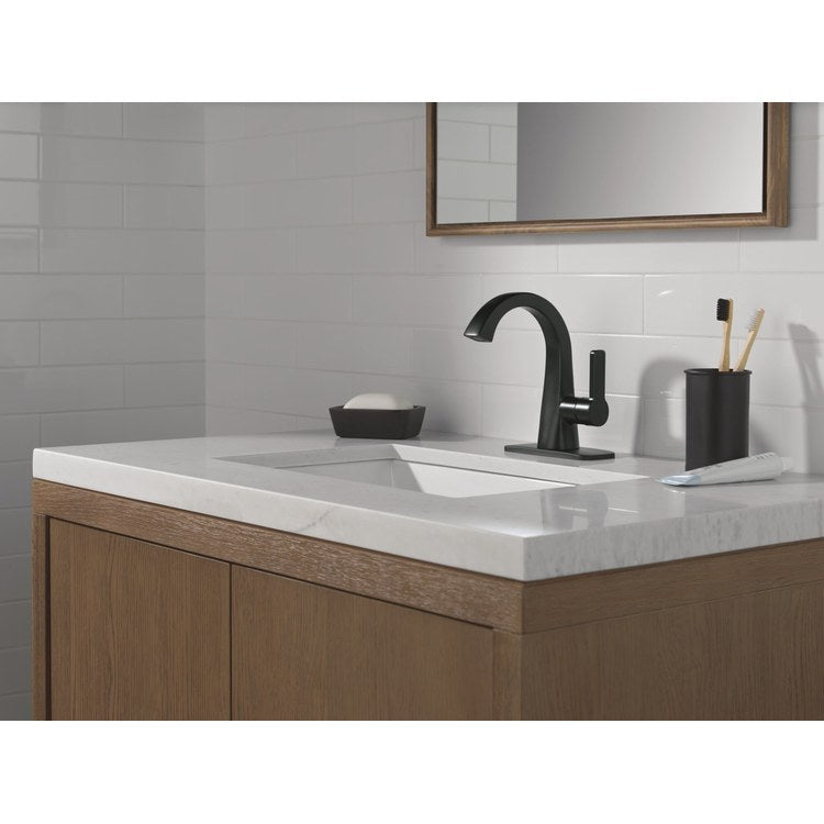 Lavatory Faucet Lineax 1 Lever ADA WaterSense Matte Black 1.2 Gallons per Minute Deck Pop-Up with Plated Flange and Stopper 1/3 Hole - Image 3
