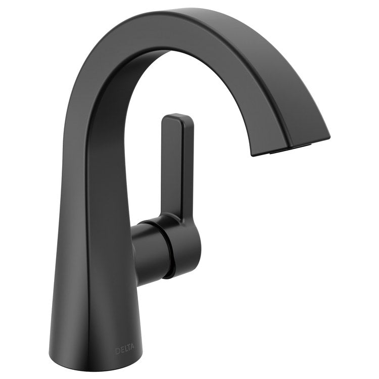 Lavatory Faucet Lineax 1 Lever ADA WaterSense Matte Black 1.2 Gallons per Minute Deck Pop-Up with Plated Flange and Stopper 1/3 Hole