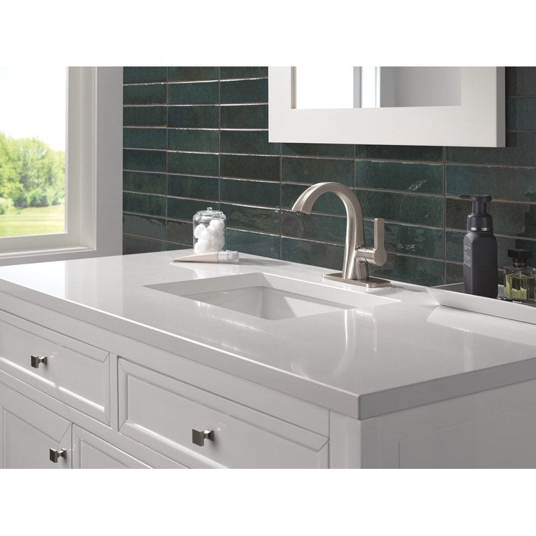 Lavatory Faucet Lineax 1 Lever ADA WaterSense Brilliance Stainless 1.2 Gallons per Minute Deck Pop-Up with Plated Flange and Stopper 1/3 Hole - Image 3