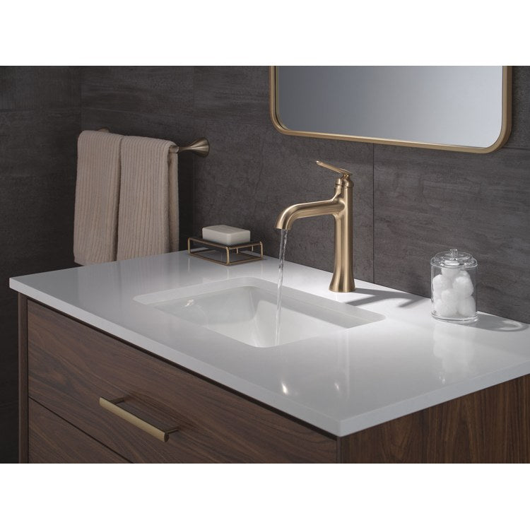 Lavatory Faucet Bonacci 1 Lever ADA WaterSense Lumicoat Champagne Bronze 1.2 Gallons per Minute Deck Less Drain 1 Hole - Image 3