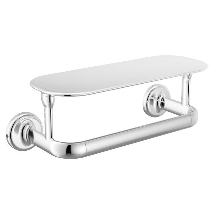 Towel Bar Bonacci 8 Inch with Shelf Chrome - Image 1
