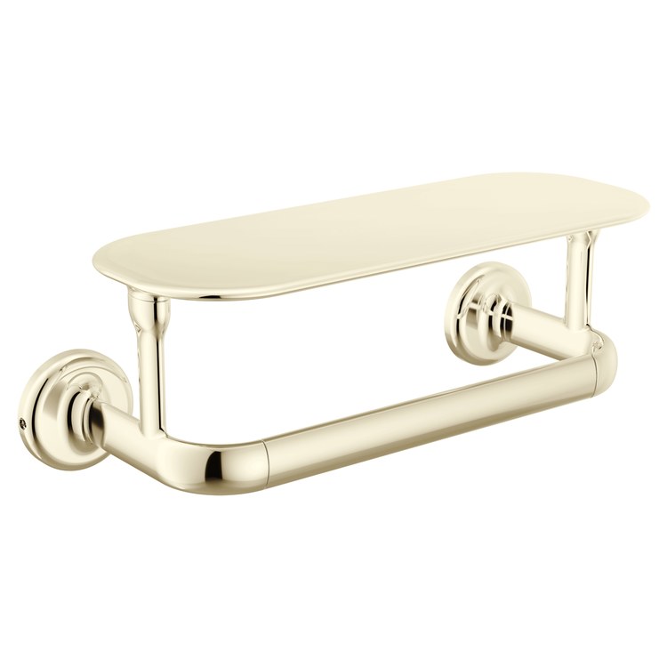Towel Bar Bonacci 8 Inch with Shelf Polished Nickel - Image 1
