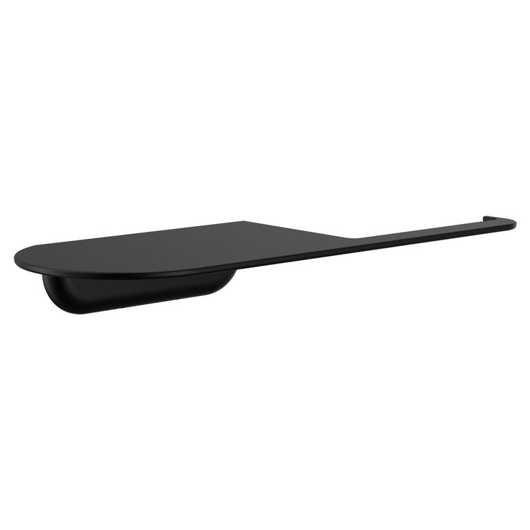 Toilet Paper Holder Bonacci Open with Shelf Matte Black Metal 4-7/16 Inch Wall