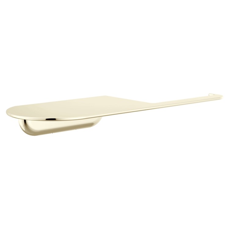 Toilet Paper Holder Bonacci Open with Shelf Brilliance Polished Nickel Metal 4-7/16 Inch Wall