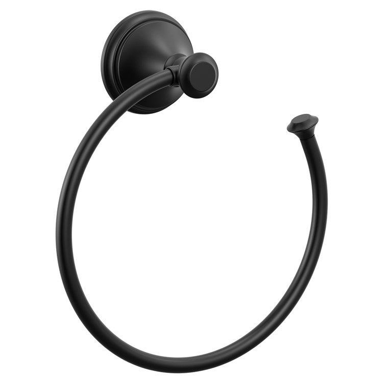 Towel Ring Cassidy 7 Inch Round Open Matte Black Zinc 2-5/8 Inch - Image 1