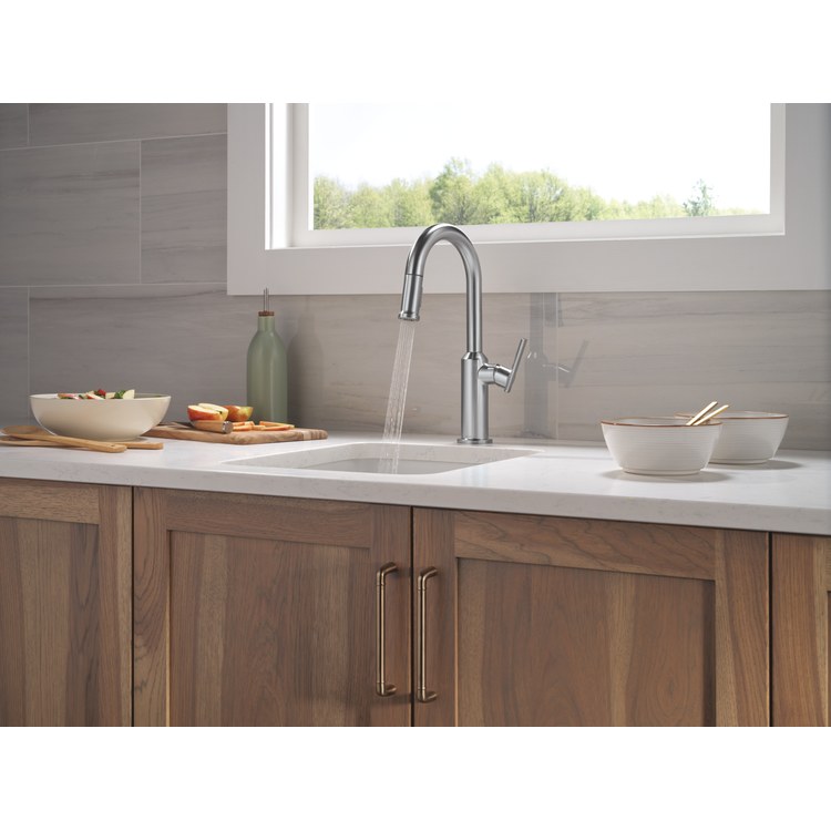 Bar Faucet Cordova 1 Lever ADA Lumicoat Arctic Stainless Diamond Seal Technology 2 Function Pull Down 360 DEG Swivel 1.8 Gallons per Minute - Image 3