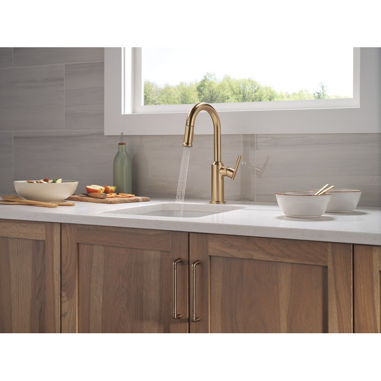 Bar Faucet Cordova 1 Lever ADA Lumicoat Champagne Bronze Diamond Seal Technology 2 Function Pull Down 360 DEG Swivel 1.8 Gallons per Minute - Image 2