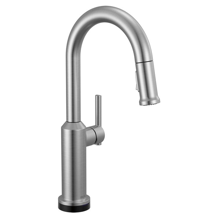 Bar Faucet Cordova Touch2O with Touchless 1 Lever ADA Lumicoat Arctic Stainless Diamond Seal Technology 2 Function Pull Down 360 DEG Swivel 1.8 Gallons per Minute