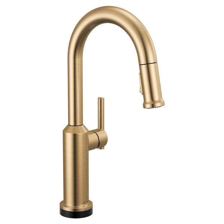 Bar Faucet Cordova Touch2O with Touchless 1 Lever ADA Lumicoat Champagne Bronze Diamond Seal Technology 2 Function Pull Down 360 DEG Swivel 1.8 Gallons per Minute