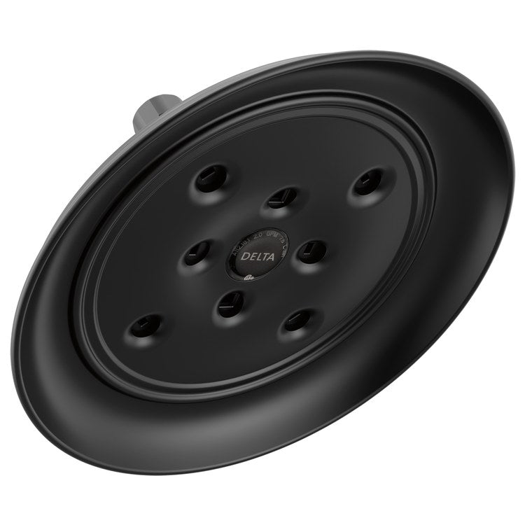 Showerhead Universal Showering Components 1 Functions Raincan Matte Black 7-7/8 Inch 1.75 Gallons per Minute H2Okinetic Round - Image 1