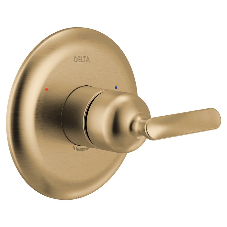 Pressure Balance Valve Trim Bonacci 14 Series 1 Lever Lumicoat Champagne Bronze ADA for MultiChoice Universal Rough Valve Body R10000 Series - Image 1