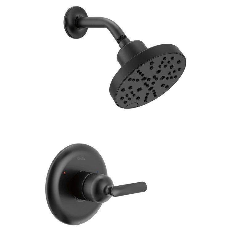 Shower Trim Bonacci 14 Series Pressure Balanced 1 Lever Matte Black WaterSense CALGreen ADA 1.75 Gallons per Minute 5 Function H2Okinetic Touch-Clean for MultiChoice Universal Rough Valve R10000 Series - Image 1