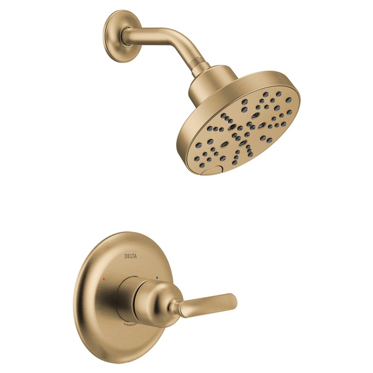 Shower Trim Bonacci 14 Series Pressure Balanced 1 Lever Lumicoat Champagne Bronze WaterSense CALGreen ADA 1.75 Gallons per Minute 5 Function H2Okinetic Touch-Clean for MultiChoice Universal Rough Valve R10000 Series - Image 1