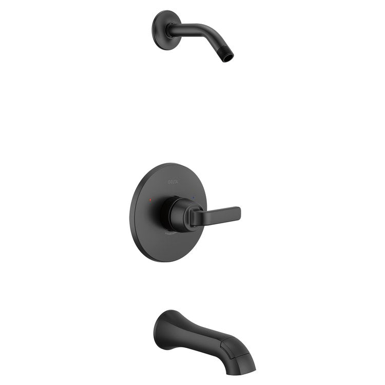 Tub and Shower Trim Lineax Monitor 14 1 Lever Matte Black WaterSense ADA