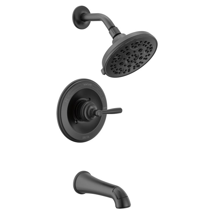 Tub and Shower Trim Roe Monitor 14 1 Lever Matte Black WaterSense ADA for R10000 Series