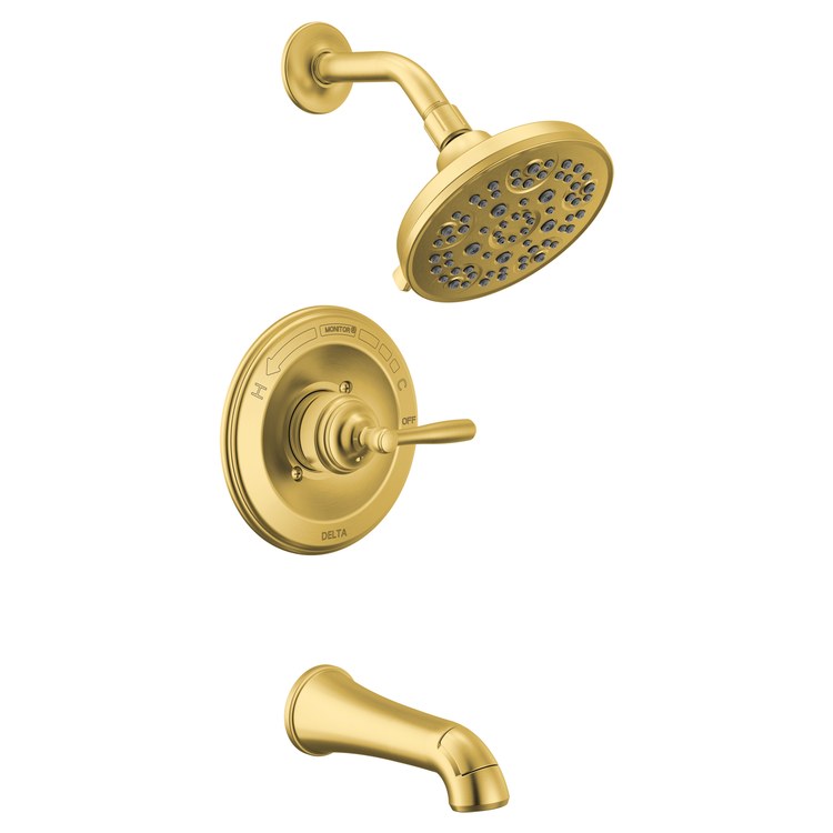 Tub and Shower Trim Roe Monitor 14 1 Lever Brushed Gold WaterSense ADA for R10000 Series