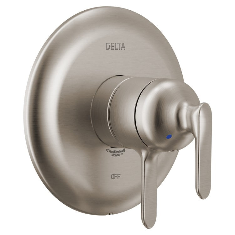 Pressure Balance Valve Trim Bonacci 17 Series with Temperature and Volume Control 2 Lever Lumicoat Stainless ADA for MultiChoice Universal Rough Valve Body R10000 Series - Image 1