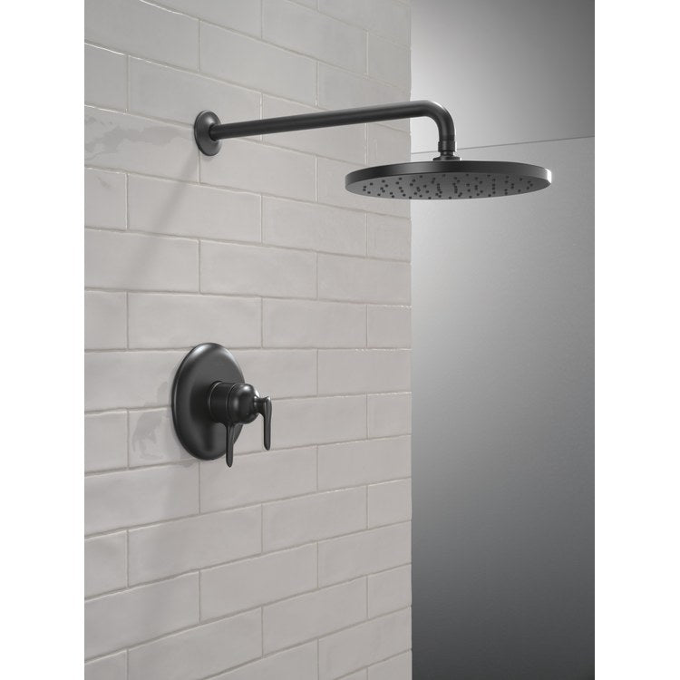 Shower Trim Bonacci 17 Series Pressure Balanced with Temperature and Volume Control 2 Lever Matte Black WaterSense CALGreen ADA 1.75 Gallons per Minute 1 Function Raincan Touch-Clean for MultiChoice Universal Rough Valve R10000 Series - Image 2