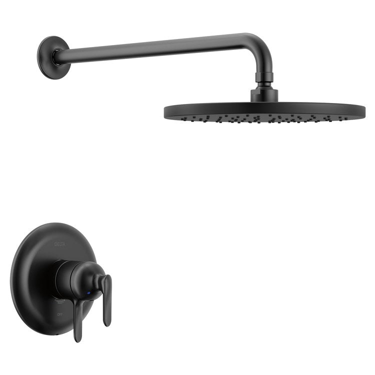 Shower Trim Bonacci 17 Series Pressure Balanced with Temperature and Volume Control 2 Lever Matte Black WaterSense CALGreen ADA 1.75 Gallons per Minute 1 Function Raincan Touch-Clean for MultiChoice Universal Rough Valve R10000 Series - Image 1