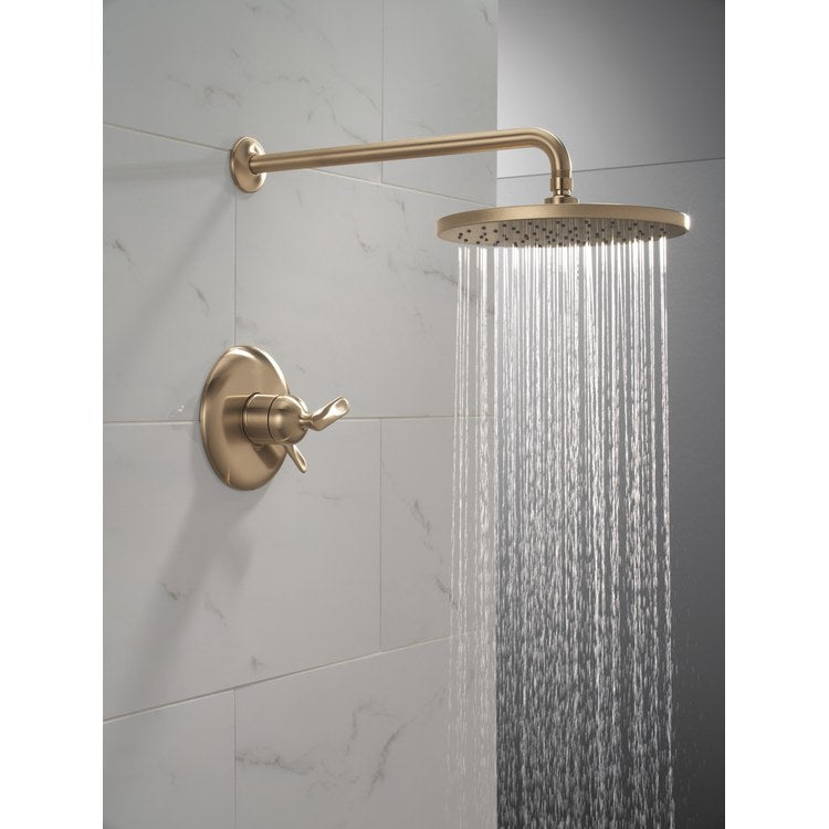 Shower Trim Bonacci 17 Series Pressure Balanced with Temperature and Volume Control 2 Lever Lumicoat Champagne Bronze WaterSense CALGreen ADA 1.75 Gallons per Minute 1 Function Raincan Touch-Clean for MultiChoice Universal Rough Valve R10000 Series - Image 2