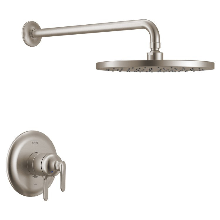 Shower Trim Bonacci 17 Series Pressure Balanced with Temperature and Volume Control 2 Lever Lumicoat Stainless WaterSense CALGreen ADA 1.75 Gallons per Minute 1 Function Raincan Touch-Clean for MultiChoice Universal Rough Valve R10000 Series - Image 1