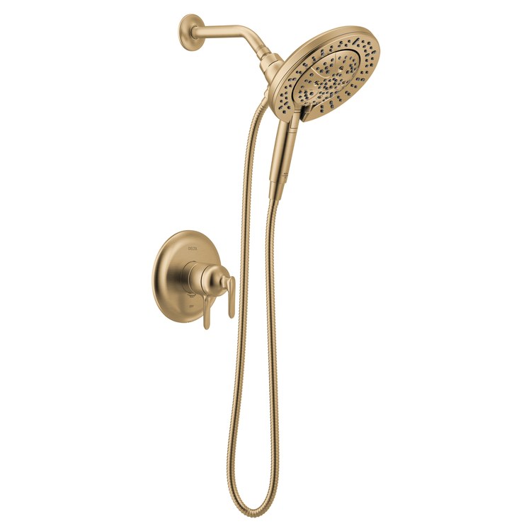 Shower Trim Bonacci 17 Series In2ition 2-In-1 2 Lever Lumicoat Champagne Bronze WaterSense CALGreen ADA 1.75 Gallons per Minute 7 Function H2Okinetic Touch-Clean for MultiChoice Universal Rough Valve R10000 Series