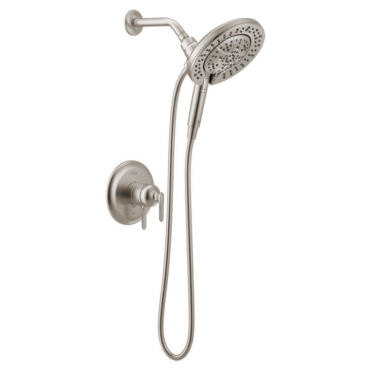 Shower Trim Bonacci 17 Series In2ition 2-In-1 2 Lever Lumicoat Stainless WaterSense CALGreen ADA 1.75 Gallons per Minute 7 Function H2Okinetic Touch-Clean for MultiChoice Universal Rough Valve R10000 Series