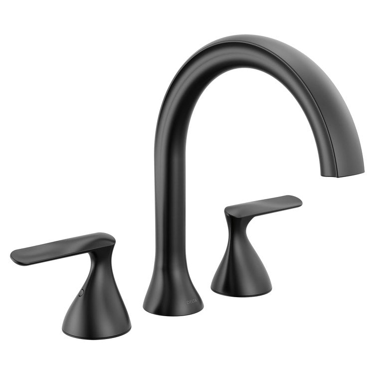 Roman Tub Trim Bonacci 2 Lever Matte Black ADA 8 to 16 Inch Spread 3 Hole