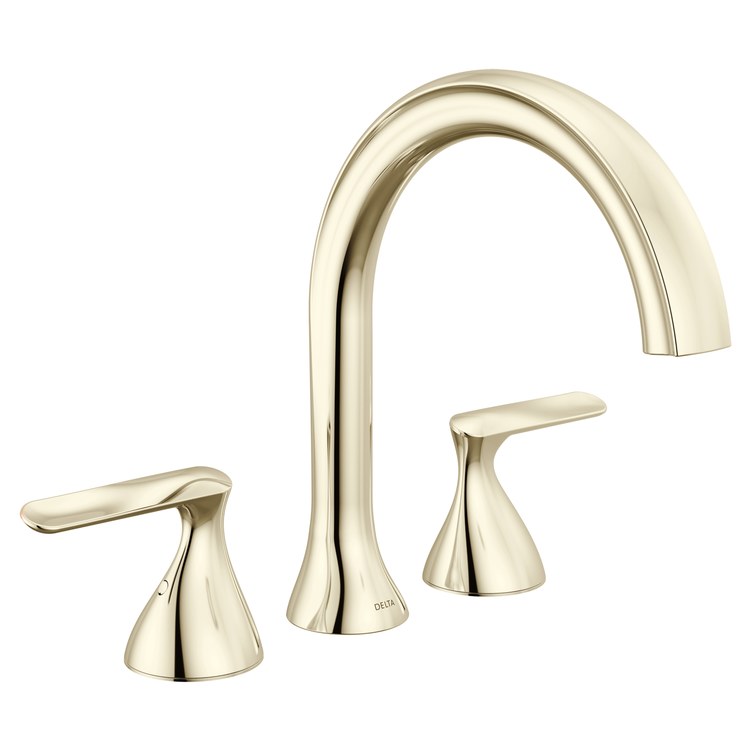Roman Tub Trim Bonacci 2 Lever Lumicoat Polished Nickel ADA 8 to 16 Inch Spread 3 Hole
