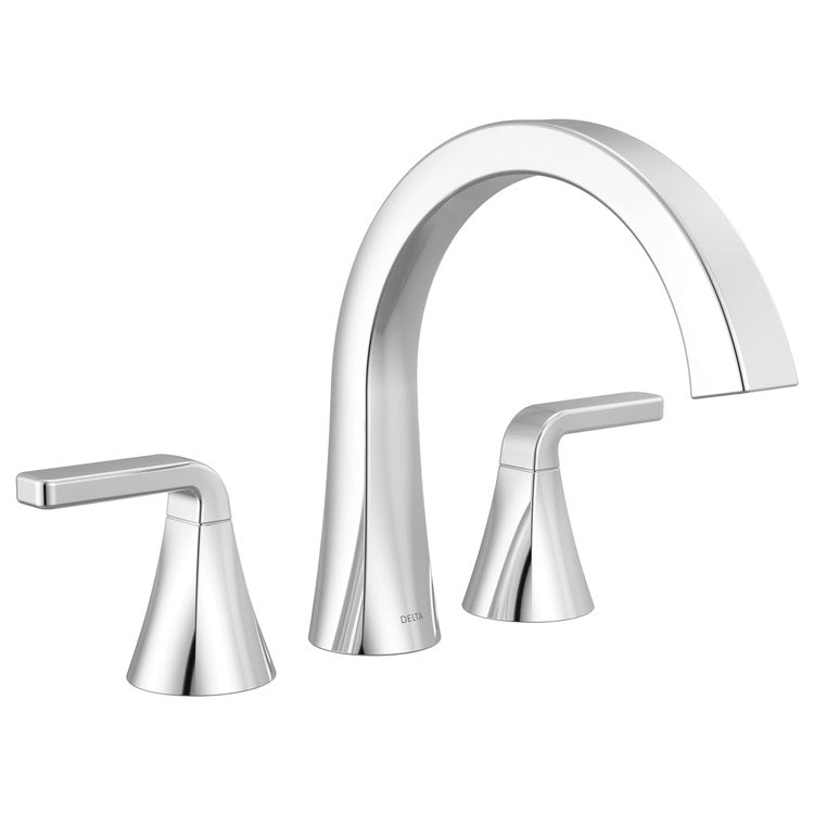Roman Tub Trim Lineax 2 Lever Chrome ADA 8-16 Inch Spread 3 Hole - Image 1