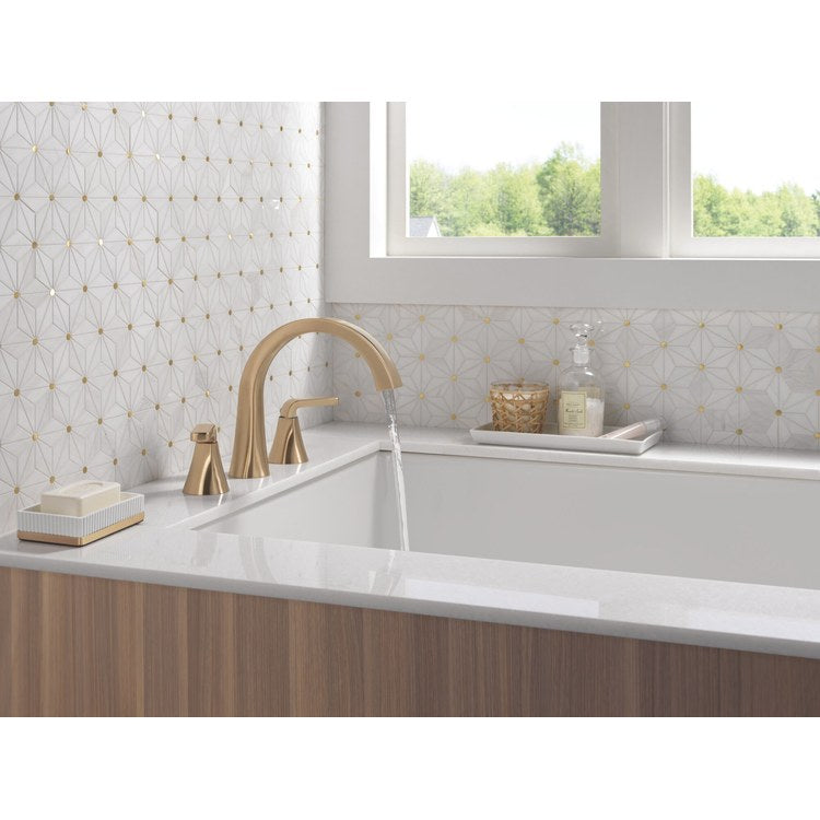 Roman Tub Trim Lineax 2 Lever Brilliance Champagne Bronze ADA 8-16 Inch Spread 3 Hole - Image 2