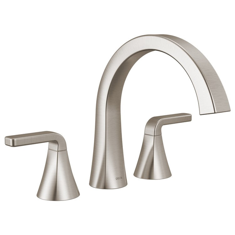 Roman Tub Trim Lineax 2 Lever Brilliance Stainless ADA 8-16 Inch Spread 3 Hole - Image 1